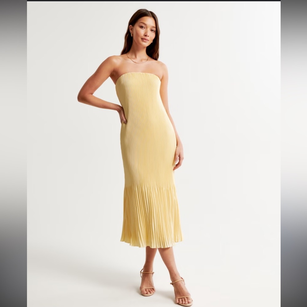 Abercrombie & Fitch Strapless Yellow Dress